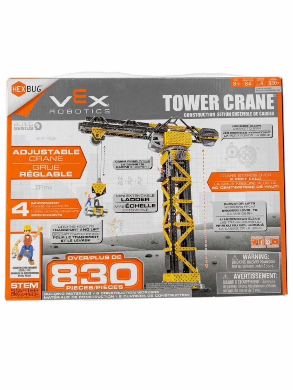 Hexbug VEX Robotics Tower Crane Set Yellow & Black Building Kit Kid STEM
